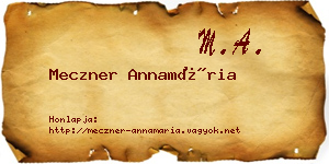 Meczner Annamária névjegykártya